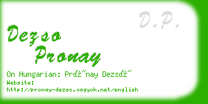 dezso pronay business card